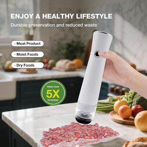 Portable Handheld Vacuum Sealer Machine, Compact Vacuum Sealer Machine for Food Preservation & Storage + 10 Reusable Bags in Saudi Arabia