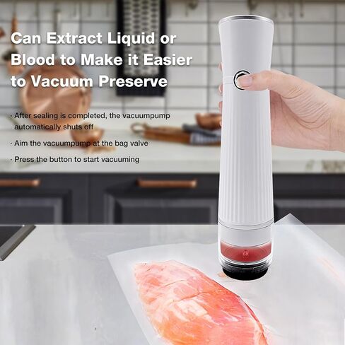 Portable Handheld Vacuum Sealer Machine, Compact Vacuum Sealer Machine for Food Preservation & Storage + 10 Reusable Bags in Saudi Arabia