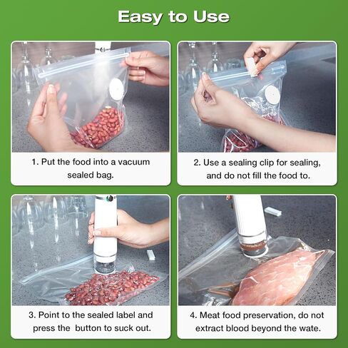 Portable Handheld Vacuum Sealer Machine, Compact Vacuum Sealer Machine for Food Preservation & Storage + 10 Reusable Bags in Saudi Arabia