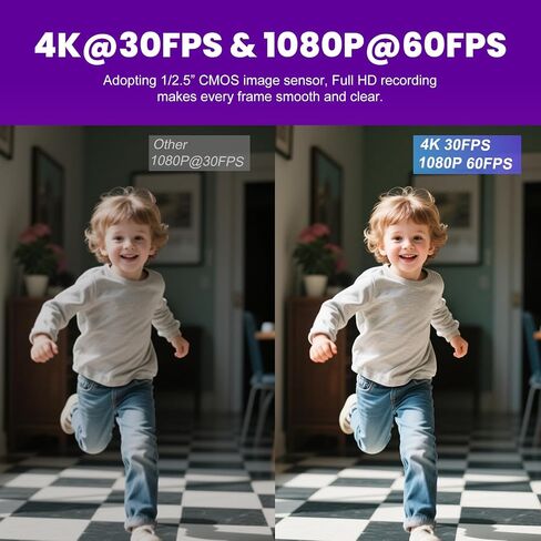 4K HD Webcam with Fill Light – TOF Fast Autofocus, 1080P@60FPS Support, Built-in Privacy Shutter + Dual Noise-Canceling Mics, Plug & Play in Kuwait