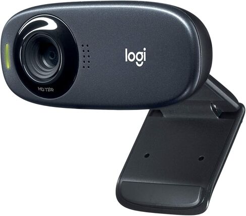Logitech C310 HD Webcam, 720p/30fps, Widescreen HD Video Calling, HD Light Correction, Noise-Reducing Mic, For Skype, FaceTime, Hangouts, WebEx, PC/Mac/Laptop/Macbook/Tablet - Black in Saudi Arabia