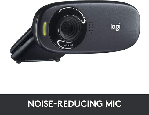Logitech C310 HD Webcam, 720p/30fps, Widescreen HD Video Calling, HD Light Correction, Noise-Reducing Mic, For Skype, FaceTime, Hangouts, WebEx, PC/Mac/Laptop/Macbook/Tablet - Black in Saudi Arabia