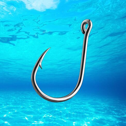200pcs 10 Sizes Fishing Hooks with Portable Plastic Box, Carbon Steel Strong Sharp Fish Hook with Barbs for Seawater & Freshwater Catfish Trout Bass Octopus, Fishing Gift for Men in Saudi Arabia