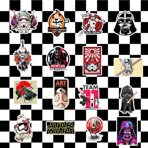 Cartoon Star War Stickers for Kids, 50pcs Vinyl Waterproof Cool Movie Decal for Water Bottle Laptop Toy Sticker for DIY Decorate Bumper Phone Hard Hat Kids Teens Gifts in Kuwait