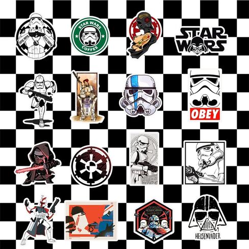Cartoon Star War Stickers for Kids, 50pcs Vinyl Waterproof Cool Movie Decal for Water Bottle Laptop Toy Sticker for DIY Decorate Bumper Phone Hard Hat Kids Teens Gifts in Kuwait
