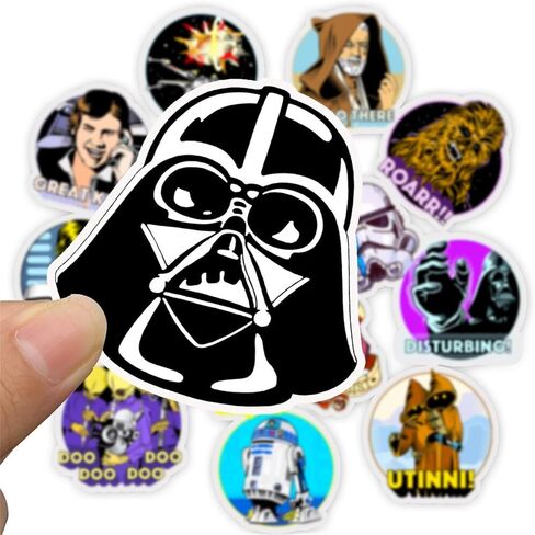 Cartoon Star War Stickers for Kids, 50pcs Vinyl Waterproof Cool Movie Decal for Water Bottle Laptop Toy Sticker for DIY Decorate Bumper Phone Hard Hat Kids Teens Gifts in Kuwait