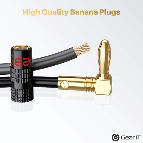 GEERIT 10ft 12 AWG Y SPEAKER WIRE & 12 RT Angle Banana Clop in Saudi Arabia
