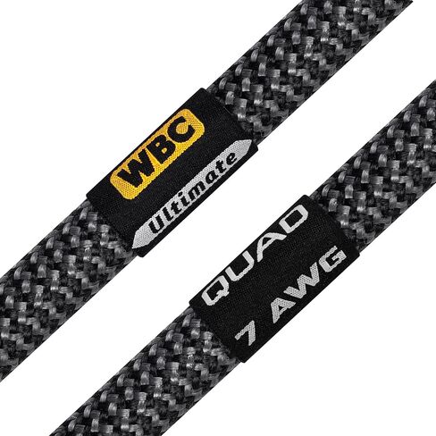 WORLDS BEST CABLES 3 Foot Ultimate - 7 AWG - Ultra-Pure OFC - Premium Audiophile HiFi Bi-Wire Speaker Cable for Center Channel - Eminence Gold Banana (x2) & Spade (x4) Plugs & Carbon Tweed Jacket in Saudi Arabia