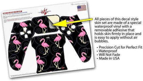 WraptorSkinz Skin Wrap compatible with Sony PS5 DualSense Controller Flamingos on Black (CONTROLLER NOT INCLUDED) in Saudi Arabia