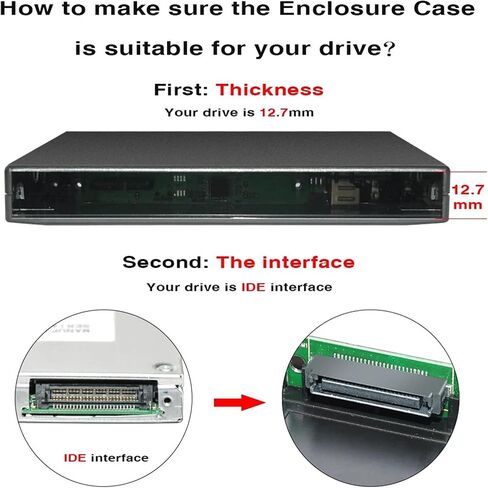 External DVD RW Enclosure Case USB 2.0 Slot in DVD 12.7mm IDE Case for Optical Drive in Saudi Arabia
