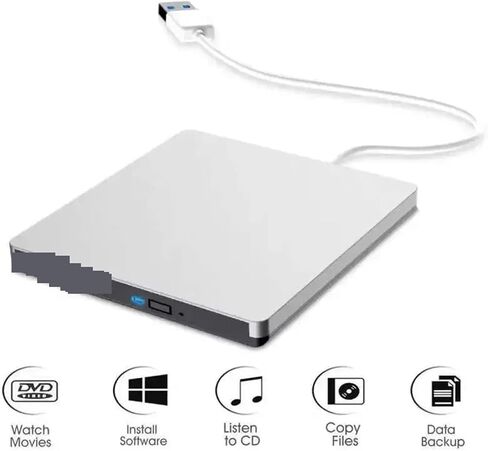 محمول USB 3.0 CD/DVD RW الكاتب قارئ مشغل محرك أقراص بصري مع صينية وكابلات in Saudi Arabia