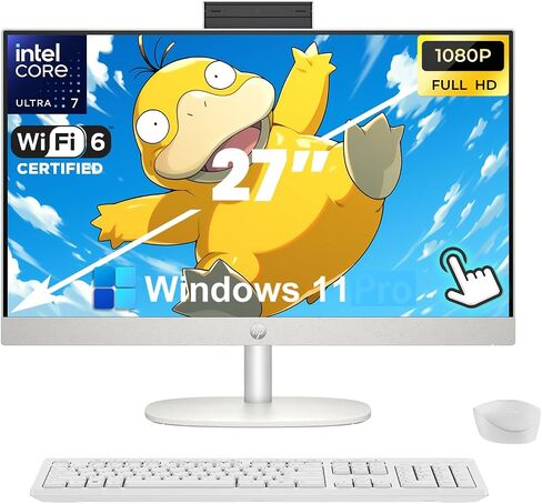 HP 27 بوصة الكمبيوتر المكتبي الكل في واحد-Intel 12-Cores Ultra 7-155u • 32GB DDR5 RAM ، 2TB SSD • عرض الشاشة التي تعمل باللمس FHD • Intel UHD Graphics • Windows 11 Pro • Wi-Fi 6 • HDMI in Saudi Arabia