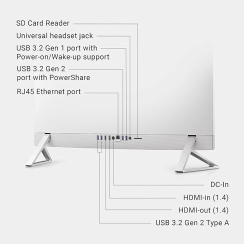Dell Inspiron 27 "شاشة تعمل باللمس All-in-One-شاشة IPS 27" FHD ، Intel 10-Core 7 150U ، NVIDIA GEFORCE MX570A ، WI-FI 6E ، Windows 11 Pro PC للأعمال ، برنامج تشغيل DVD الخارجي | 32 جيجابايت ذاكرة الوصول العشوائي + 1 تيرابايت SSD in Kuwait