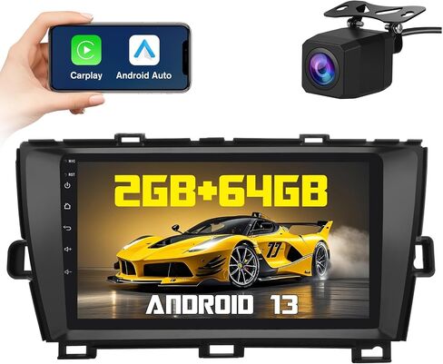 2+64GB Car Radio Stereo for Toyota Prius 2010-2015 9Inch Android Head Unit Touchscreen with CarPlay Android Auto Bluetooth GPS Navigation with RearCamera in Kuwait