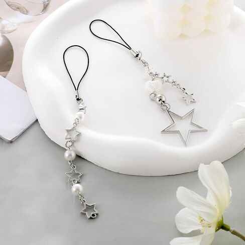 2 أجهزة كمبيوتر سحر هاتف نجم لطيف ، سحر الهاتف الخليوي Y2K الجمالي ، Star Phonecharm لحقائب حقيبة Backpack Wallet Cheychain Camera Decor in Saudi Arabia