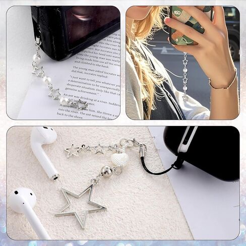 2 أجهزة كمبيوتر سحر هاتف نجم لطيف ، سحر الهاتف الخليوي Y2K الجمالي ، Star Phonecharm لحقائب حقيبة Backpack Wallet Cheychain Camera Decor in Saudi Arabia