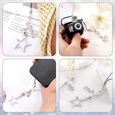 2 أجهزة كمبيوتر سحر هاتف نجم لطيف ، سحر الهاتف الخليوي Y2K الجمالي ، Star Phonecharm لحقائب حقيبة Backpack Wallet Cheychain Camera Decor in Saudi Arabia