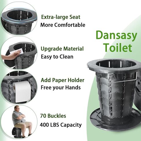 Retractable Portable Toilet, Adjustable Height Camping Toilet for Adults Kids, Compact Travel toilet for Car, Camping, Emergency, Outdoor Portable Potty in Saudi Arabia