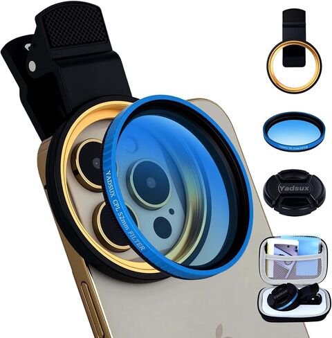 طقم مرشح عدسة CPL Propizer 52 مم ، مرفق كاميرا iPhone ، متوافق مع iPhone 12-16 Pro/Pro Max (مرشح أحمر) in Kuwait