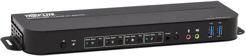 Tripp Lite 4 Port DisplayPort USB KVM Switch ، Quad Port DP USB KVM Switch ، 4K 60 Hz ، HDR ، HDCP 2.2 ، DP 1.4 ، USB 3.0 Cables ، Black (B005-DPUA4) in Saudi Arabia