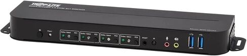 Tripp Lite 4 Port DisplayPort USB KVM Switch ، Quad Port DP USB KVM Switch ، 4K 60 Hz ، HDR ، HDCP 2.2 ، DP 1.4 ، USB 3.0 Cables ، Black (B005-DPUA4) in Saudi Arabia