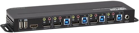 Tripp Lite 4 Port DisplayPort USB KVM Switch ، Quad Port DP USB KVM Switch ، 4K 60 Hz ، HDR ، HDCP 2.2 ، DP 1.4 ، USB 3.0 Cables ، Black (B005-DPUA4) in Saudi Arabia