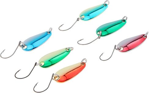 6pcs Fishing Spinner Lures Sequins, Spinners Fishing Lures Metal Spoon Bait for Pike Trout Bass Salmon in Saudi Arabia