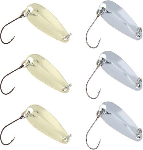 6pcs Fishing Spinner Lures Sequins, Spinners Fishing Lures Metal Spoon Bait for Pike Trout Bass Salmon in Saudi Arabia