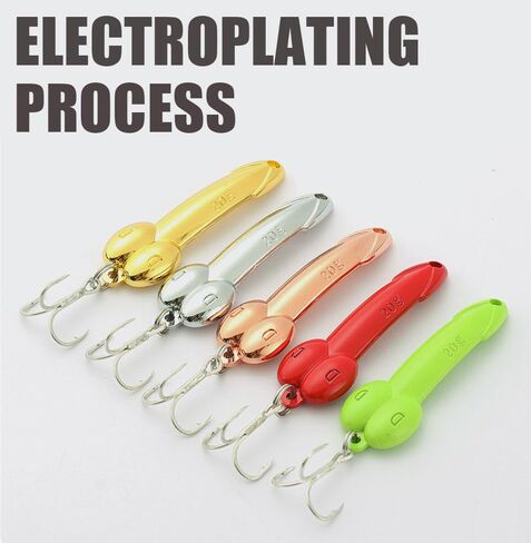 5Pcs Funny Fishing Lures for Men Freshwater Saltwater Fishing Equipment Fishing Spinner Baits for Bass/Trout Gag Gift for Valentine's Day, White Elephant Festival Father's Day in Saudi Arabia