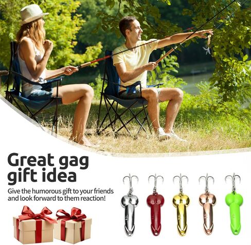 5Pcs Funny Fishing Lures for Men Freshwater Saltwater Fishing Equipment Fishing Spinner Baits for Bass/Trout Gag Gift for Valentine's Day, White Elephant Festival Father's Day in Saudi Arabia