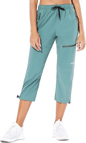 BALEAF Women's Hiking Cargo Capris Outdoor Lightweight Water Resistant Pants UPF 50 Zipper Pockets in Kuwait