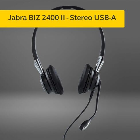 JABRA 2400 II USB DUO CC Wired Headset for Softphone مع ميكروفون إلغاء الضوضاء ، محسّن للاتصال الموحد (متجدد) in Saudi Arabia