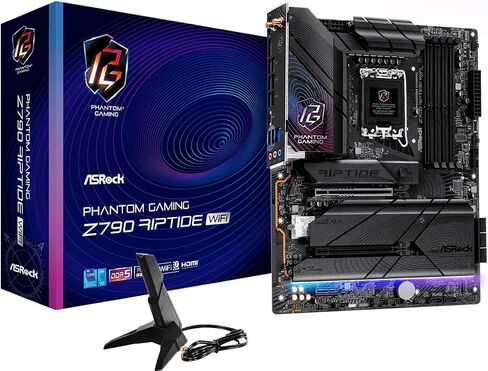 ASRock Z790 Riptide WiFi LGA1700 ATX Motherboard | Supports 14th/13th/12th Gen Intel | DDR5 8000+ (OC) | PCIe 5.0 | WiFi 7 | 8 SATA | 16+1+1 Power Phase | Killer 2.5G LAN in Saudi Arabia