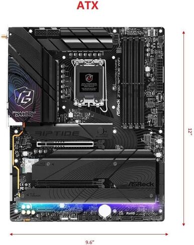 ASRock Z790 Riptide WiFi LGA1700 ATX Motherboard | Supports 14th/13th/12th Gen Intel | DDR5 8000+ (OC) | PCIe 5.0 | WiFi 7 | 8 SATA | 16+1+1 Power Phase | Killer 2.5G LAN in Saudi Arabia