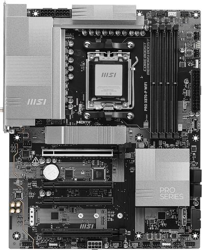 MSI PRO X870-P WiFi V1 ProSeries Motherboard (AMD Ryzen 9000/8000/7000 Series Processors, AM5, DDR5, PCIe 5.0, M.2 Gen5, SATA 6Gb/s, USB 40Gbps, HDMI/DP, Wi-Fi 7, Bluetooth 5.4, 5Gbps LAN, ATX) in Saudi Arabia