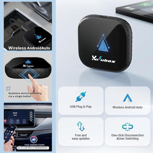 Android Auto Wireless Adapter لـ Car ، Android Auto Dongle Plug & Play Easy Setup يدعم المساعد الصوتي Low Forency ، تحديث عبر الإنترنت ، Connect for 2016+ Cars in Saudi Arabia