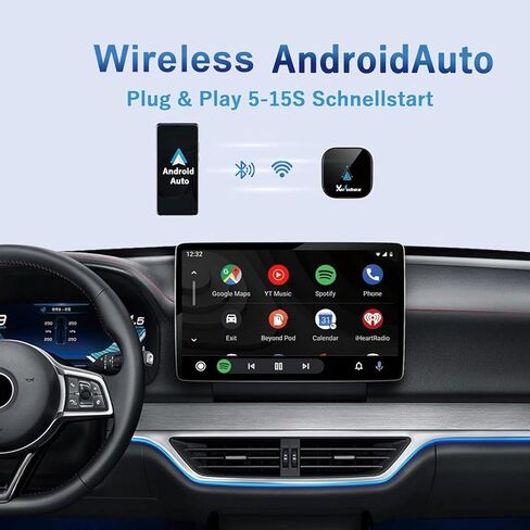 Android Auto Wireless Adapter لـ Car ، Android Auto Dongle Plug & Play Easy Setup يدعم المساعد الصوتي Low Forency ، تحديث عبر الإنترنت ، Connect for 2016+ Cars in Saudi Arabia
