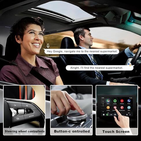 Android Auto Wireless Adapter لـ Car ، Android Auto Dongle Plug & Play Easy Setup يدعم المساعد الصوتي Low Forency ، تحديث عبر الإنترنت ، Connect for 2016+ Cars in Saudi Arabia