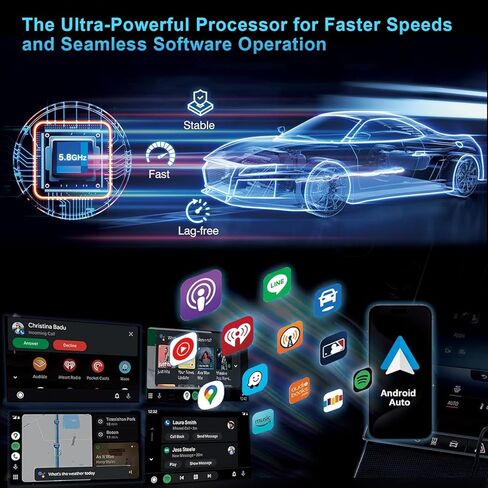 Android Auto Wireless Adapter لـ Car ، Android Auto Dongle Plug & Play Easy Setup يدعم المساعد الصوتي Low Forency ، تحديث عبر الإنترنت ، Connect for 2016+ Cars in Saudi Arabia