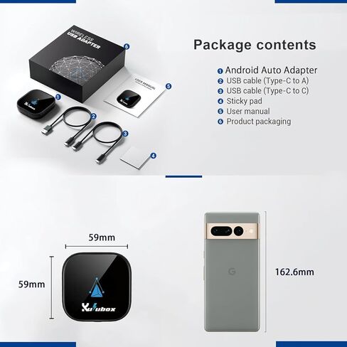 Android Auto Wireless Adapter لـ Car ، Android Auto Dongle Plug & Play Easy Setup يدعم المساعد الصوتي Low Forency ، تحديث عبر الإنترنت ، Connect for 2016+ Cars in Saudi Arabia