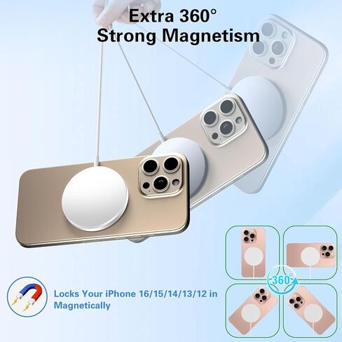 Magnetic Wireless Charger 6FT 15W Apple MagSafe Charger Fast Charging Pad & USB C Fast Chargers Block,Quick Mag-Safe Chargers for iPhone 16 ProMax/16 Pro/16e/15 ProMax/15 Plus/14/13/12/AirPods 3/2/Pro in Saudi Arabia