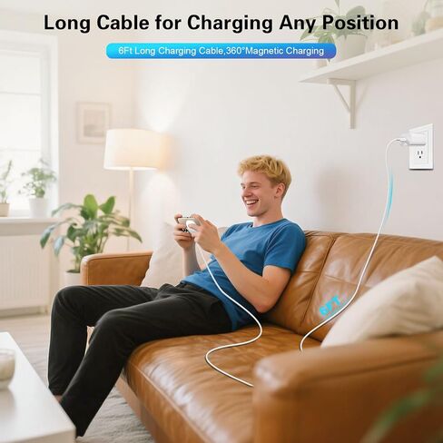 Magnetic Wireless Charger 6FT 15W Apple MagSafe Charger Fast Charging Pad & USB C Fast Chargers Block,Quick Mag-Safe Chargers for iPhone 16 ProMax/16 Pro/16e/15 ProMax/15 Plus/14/13/12/AirPods 3/2/Pro in Saudi Arabia
