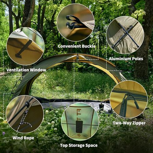 خيمة التخييم من 1 إلى شخصين ، وظهر خيمة على الظهر مقاوم للماء وخيمة للرياح ، وخيمة فورية للغاية للتخييم ، والمشي لمسافات طويلة ، والخارجية ، وخفيفة الوزن للبالغين الكشافة سهلة الإعداد in Kuwait