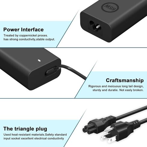 65W USB C شاحن الكمبيوتر المحمول متوافق مع Dell XPS 13 Chromebook 3100 3110 Latitude 5420 5410 5430 5450 5540 7410 7420 7440 9350 9380 9360 DA65NM190 LA65NM190 Computer AC Adapter in Kuwait