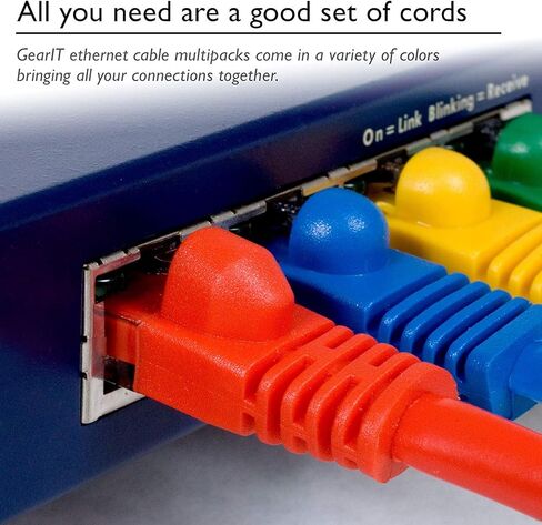 Gearit (50 Pack) 2 قدم Cat5e Ethernet تصحيح كابل - سلك شبكة LAN Computer ، أسود in Saudi Arabia