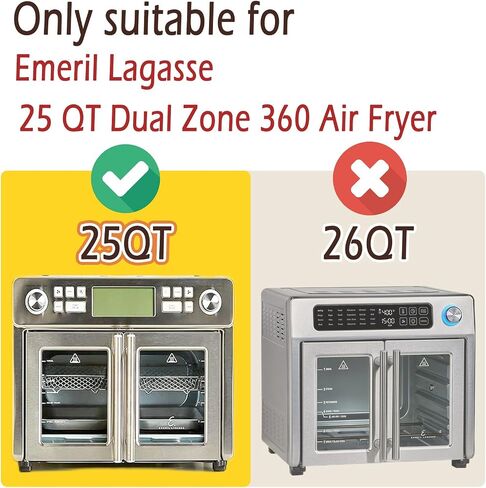 100Pcs Air Fryer Liners Set for Emeril Lagasse 25QT Air Fryer, Disposable Non-Stick Parchment Paper, Accessories for Emeril Lagasse Dual Zone 360 Oven, Easy Cleanup (50pcs-14*11inch & 50pcs-11*7 inch) in Saudi Arabia