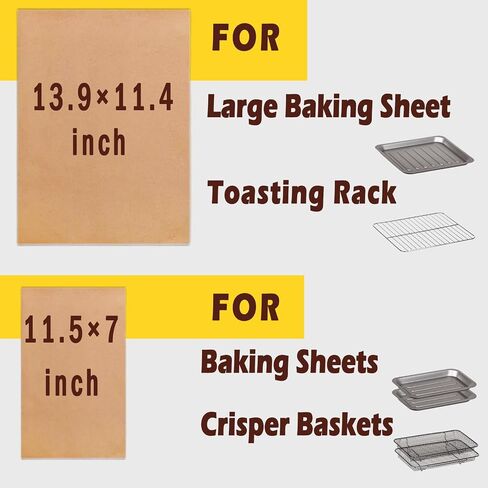 100Pcs Air Fryer Liners Set for Emeril Lagasse 25QT Air Fryer, Disposable Non-Stick Parchment Paper, Accessories for Emeril Lagasse Dual Zone 360 Oven, Easy Cleanup (50pcs-14*11inch & 50pcs-11*7 inch) in Saudi Arabia
