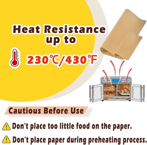 100Pcs Air Fryer Liners Set for Emeril Lagasse 25QT Air Fryer, Disposable Non-Stick Parchment Paper, Accessories for Emeril Lagasse Dual Zone 360 Oven, Easy Cleanup (50pcs-14*11inch & 50pcs-11*7 inch) in Saudi Arabia