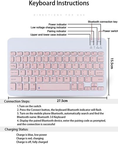Keyboard Case for Samsung Galaxy Tab S10 Ultra / S9 Ultra / S8 Ultra 14.6 inch - with Wireless Detachable Bluetooth Keyboard and Mouse, Built-in Pen Slot, Lightweight and Portable - Pink in Saudi Arabia