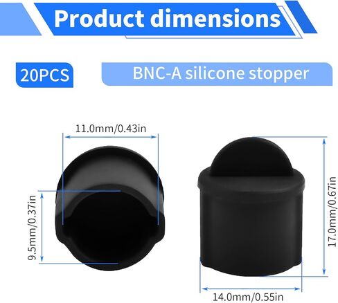 BNC-A Plug Protective Cover 20 Pcs Anti-Dust Protector Caps, Plug Protector Caps for BNC-A Female Ports and Computers Black Silica Gel in Saudi Arabia
